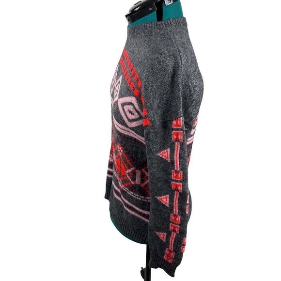 J. Crew pink and grey fair isle sweater- size M - Picture 3 of 10